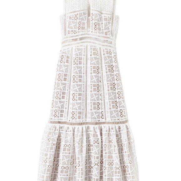 NWT Rebecca Taylor SLEEVELESS CROCHET LACE DRESS - Picture 2 of 9